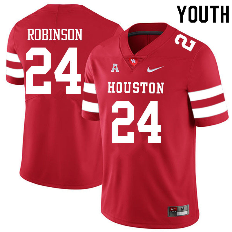 Youth #24 Malik Robinson Houston Cougars College Football Jerseys Sale-Red